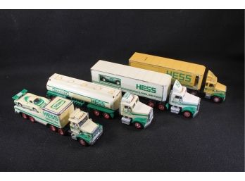 Vintage Group Of Four Tractor Trailer Trucks From Hess Gasoline