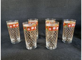 6  Kobe Charlton Hall Tumbler Cooler Christmas Glasses - Discontinued. Great Shape, Just In Time For Christmas