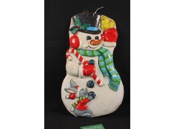 Vintage 1970s Christmas Frosty The Snowman Blow Mold Decoration