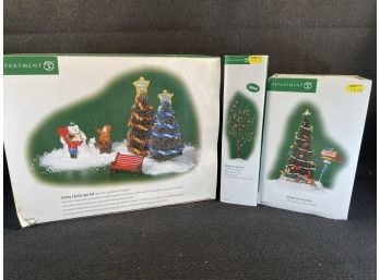 Department 56-snowy Landscape Set, Lighter Bare Branch Tree And Christmas Forest