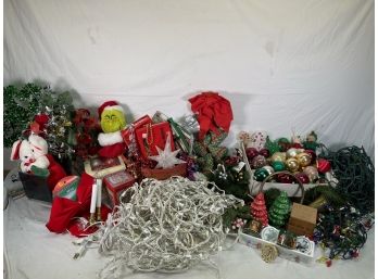 Christmas Decorations With Handblown Mt. St. Helens Ash Ornament, Grinch Stocking- NWT, Norman Rockwell & More