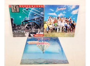 Three 1980s New Sealed Vinyl Record Albums-REO Speedwagon, Air Supply & Quarterflash