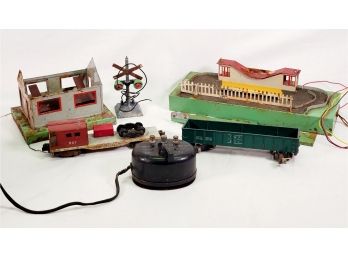 Vintage American Flyer Trains & Accessories - Guilford Station, Crossing Gate, Train Cars, Transformer, Etc