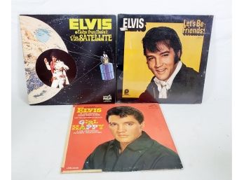 Three Vintage Elvis Presley Vinyl Records Albums-Elvis Let's Be Friends Sealed!!!!   Lot 4