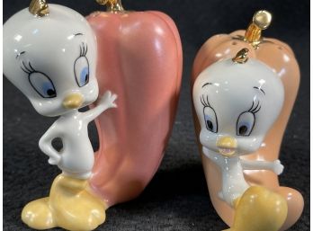 Lenox Tweety Bird Salt & Pepper Shakers With 24K Gold Accents-looney Tunes-warner Bros.