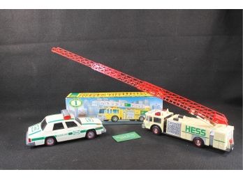 1996 BP Aerial Firetruck, 1993 Hess Police Car & Hess 1989 Aerial Firetruck Bank