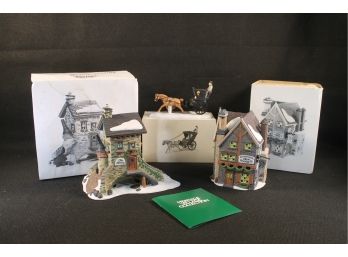 Original Dept. 56 Houses Kingsford Brew House, King's Road Cab & The Maltings In Original Boxes