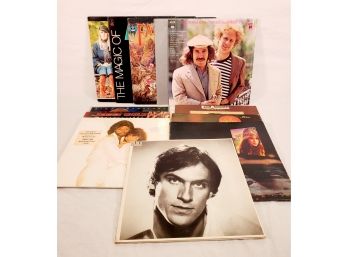 Twelve Vintage Rock Vinyl Records-james Taylor, Abba, Elton John, Streisand & Gibb & More (Lot D)