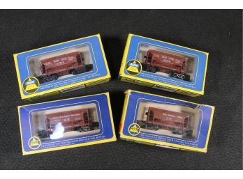 Vintage Group Of Four HO Ore Cars From AHM Toy Trains - Great Northern, Chicago & North Western & Soo Line