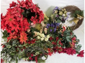 Mixed Floral Lot-wreaths, Stems & Arrangements