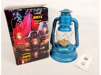 Authentic Dietz Lantern The Old Reliable - Little Wizard Blue Oil Lantern No 1