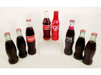 Eight Vintage Coca Cola Bottle Assortment - All Full Bottles!!!  Including California Raspberry!!!  Lot 1