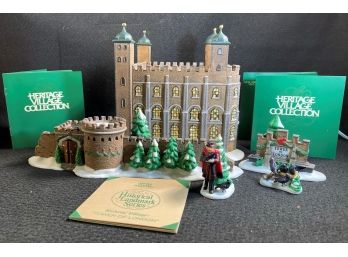 Department 56 - Retired, Dickens Village Series 'tower Of London' Circa 1997 Set Of 5 Pieces-Old New Stock