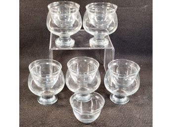 Set Of Five Vintage Clear 2 Piece Shrimp Cocktail Glasses