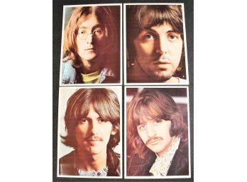 All Four 1960s Beatles Promo 8' X 10' Colored Glossy Photo's From The Original White Album