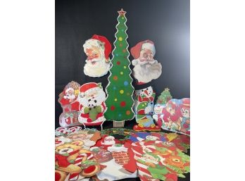 Vintage Eureka USA Holiday Cardboard Cut-out Decor