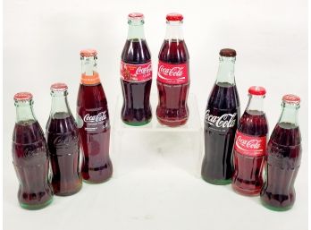 Collection Of Eight Coca Cola Full Soda Bottles - Lot 2