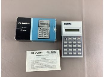 Vintage Sharp El - 208 Calculator In Original Box With Instructions