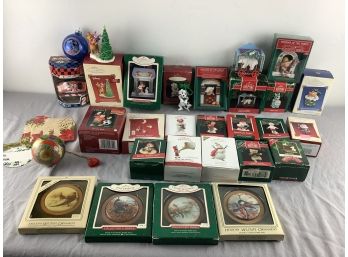 24 Hallmark Christmas Decorations In Original Boxes Plus Vintage Name Tags