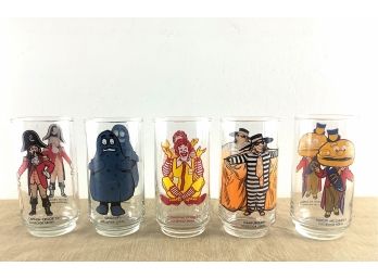 5 McDonald's Collectors Series Drinking Glasses