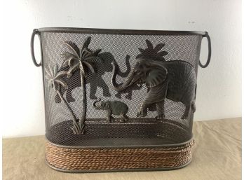 Double Sided Elephant Waste Basket / Magazine Holder