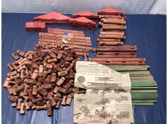 Lot Of 1930s Lincoln Logs With Original Instructions