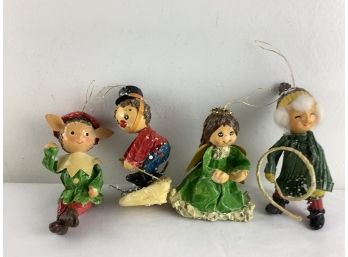 Lot Of 4 Vintage Paper Mache Ornaments