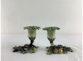 Pair Of Heavy Candle Holders