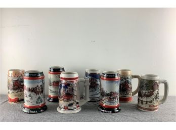 Lot Of 8 Budweiser Steins