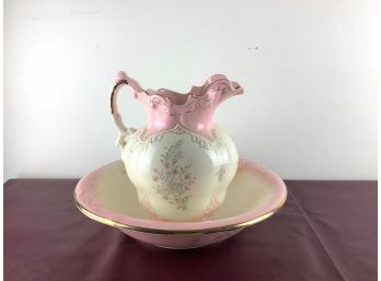 Vintage Handcrafted Imperial Pottery Pitcher And Bowl