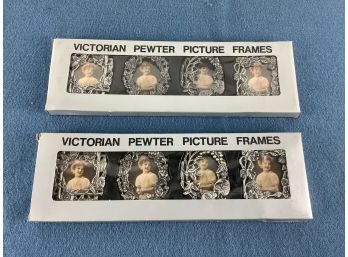 2 New In Boxes Victorian Pewter Picture Frames