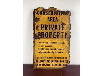 Conservation Area Private Property Sign