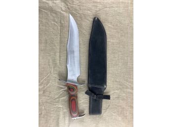 Frost 16' Clip Point Hunting Knife With Sheath - Wood Handle