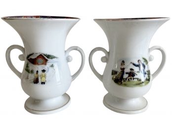 Pair Of Antique Lidkoping ALP Vases From Sweden