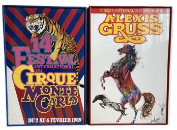 Pair Of French Circus Prints 16' X 24'