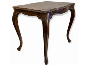 Vintage Carved Oak Accent Table 26' X 19.5' X  22'