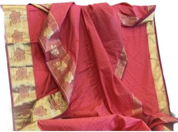 VIntage Silk Sari Fabric Panel  6.5 Yards