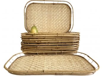 One Dozen Vintage Bamboo Lap Trays (A)