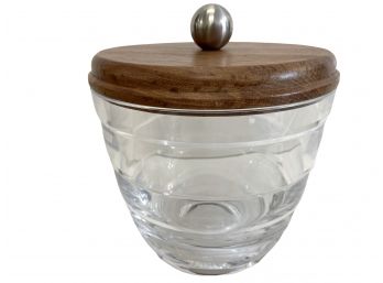 MCM Lucite Ice Bucket With Teak Lid