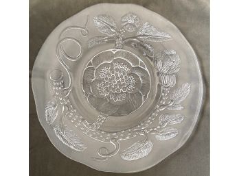 Vintage 15' Arabia Of Finland Glass Platter 'PIONI'  By Oiva Toikka