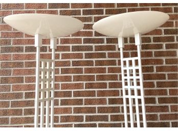 A Pair Of 1980s Kovak Torchiere Floor Lamps 16 X 69