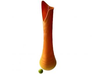 Rare MCM Large Orange Ceramic Floor Vase