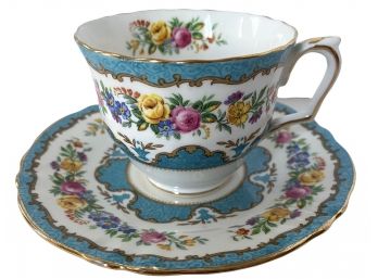 Vintage Crown Fine Bone China Tea Cup And Saucer (E)