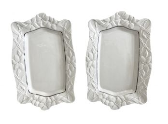 Pair Of Lenox Cherish Vanity Trays With Pearl Accents