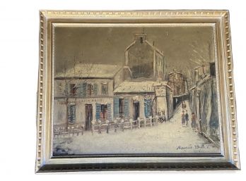 Vintage Print 'Lapin Agile In Winter' By Maurice Utrillo 35' X 29'