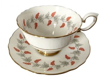 Vintage Crown Fine Bone China Tea Cup And Saucer (D)