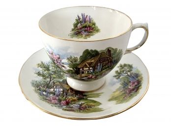 Vintage Royal Vale Fine Bone China Tea Cup And Saucer (f)