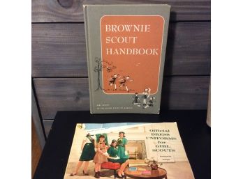 Vintage Girl Scout Official Dress Uniform And Brownie Scout Handbook