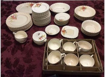 Huge Lot Of More Than 65 Ivory Porcelain By Sebring Plates,saucers, Bowls Cups And More...see Pictures