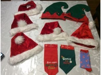 Santa Hats - Elf Hats - Pet Scarves - Christmas Socks